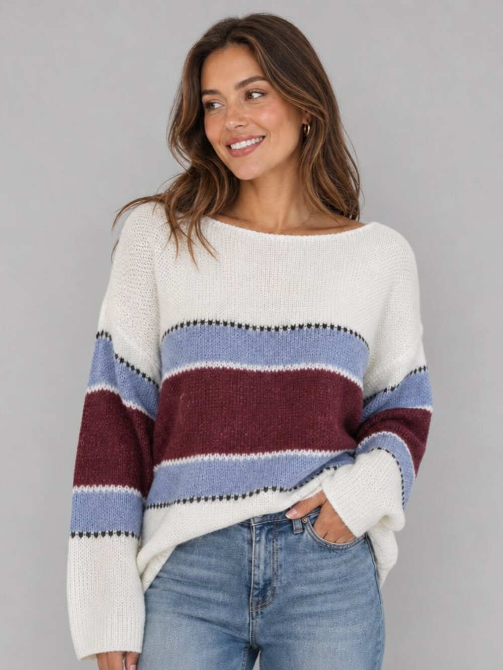 [NWT] COCOIMO Boatneck Colorblock Sweater